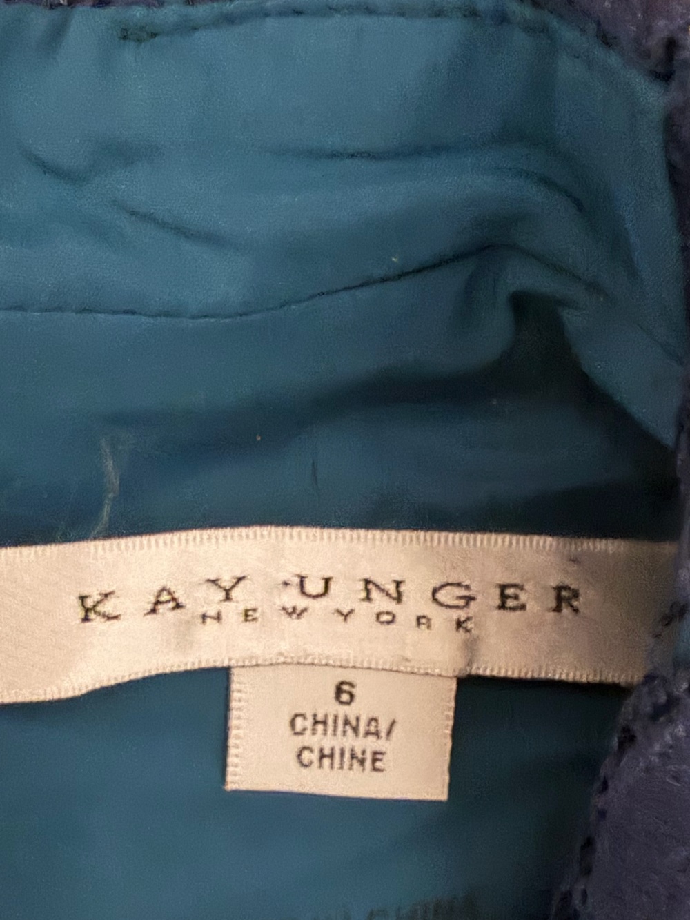 Kay Unger Navy Floral Lace V‑Neck Jumpsuit - Picture 7 of 7